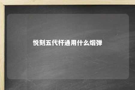 悦刻五代杆通用什么烟弹